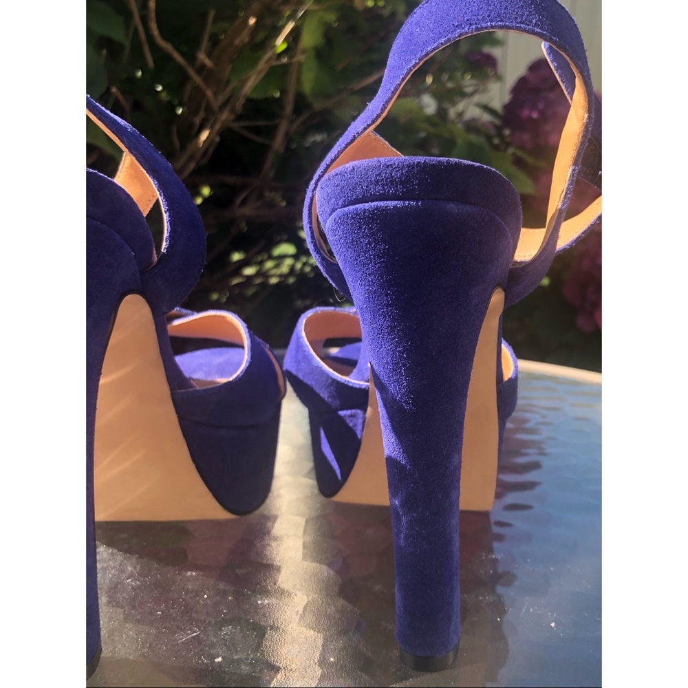 Steve Madden P GEE GEE Royal Blue Suede Platforms - Picture 7 of 13